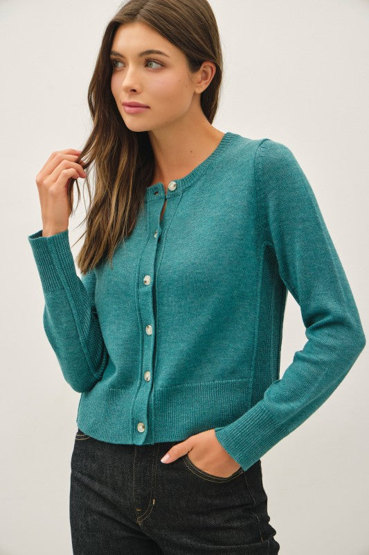 Eggplant/Emerald Cardi