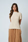 Oatmeal Pocket Short Sleeve Sweater