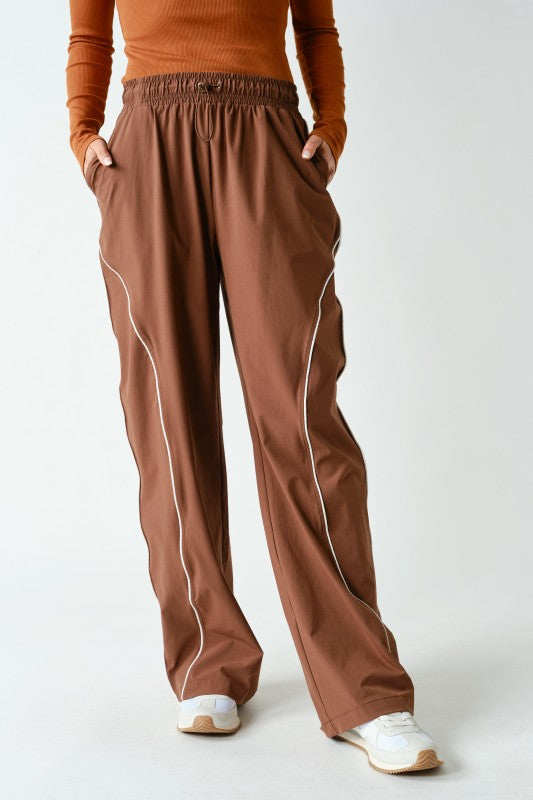 Cocoa/Black Curved Track Pants