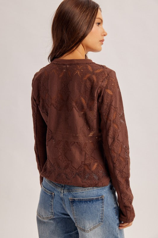 Coffee Crochet Cardi