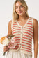 Coral/Natural Sweater Vest