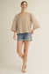 Brown Button Down Stripe Top