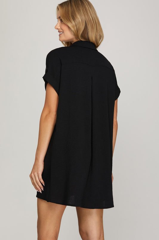 Black Drop Shoulder Dress