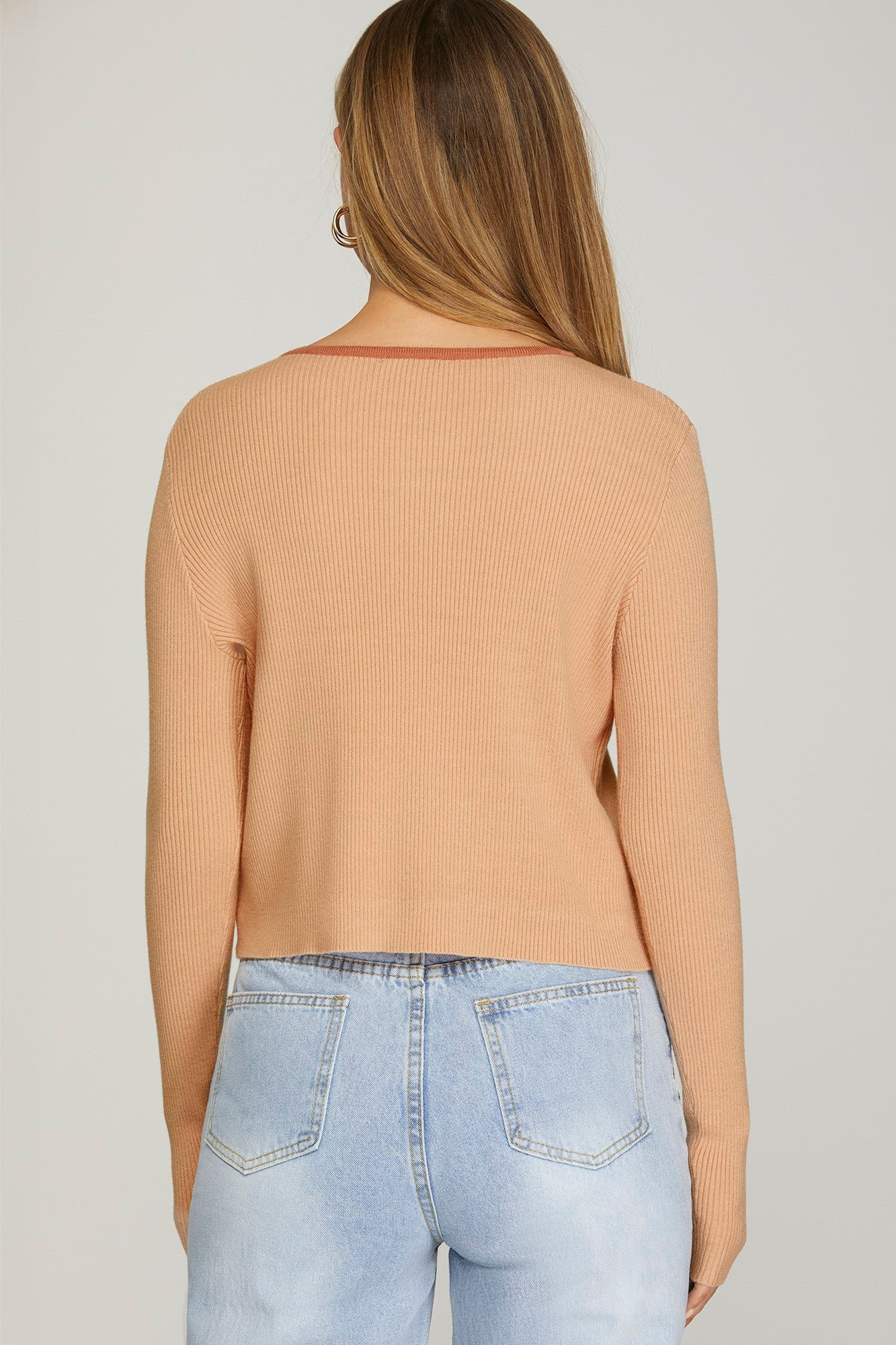Dusty Peach Button Up