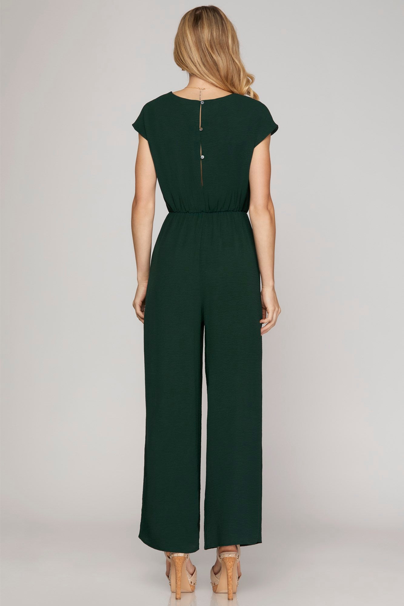 Hunter Green Front Tie Jumpsuit