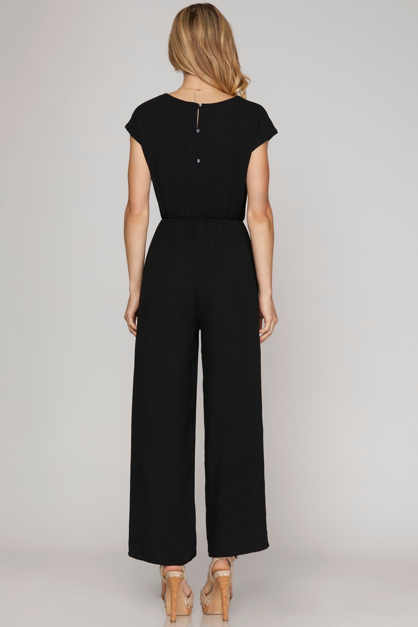 Black Front Tie Jumpsuit