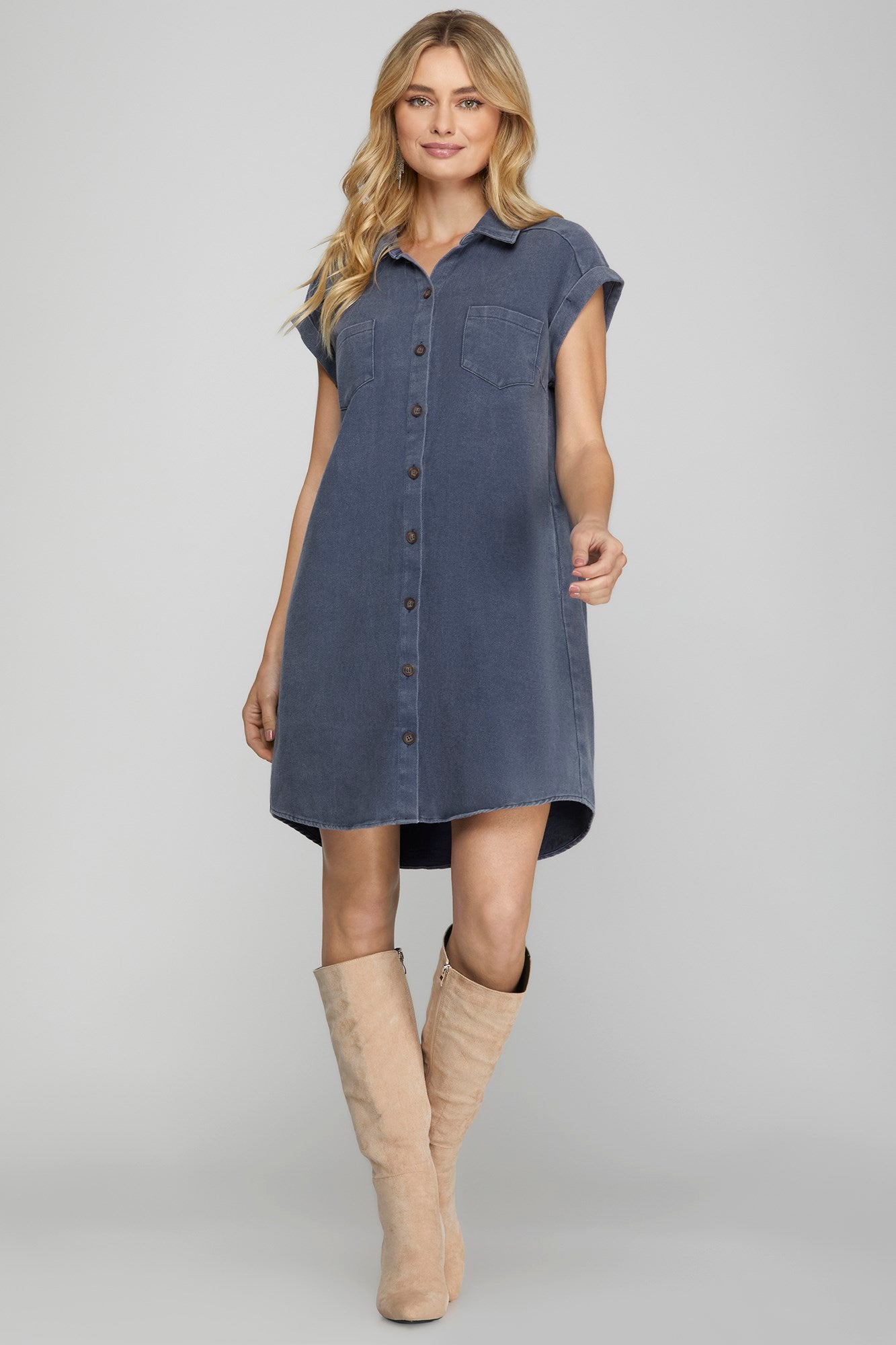Denim Blue Twill Dress