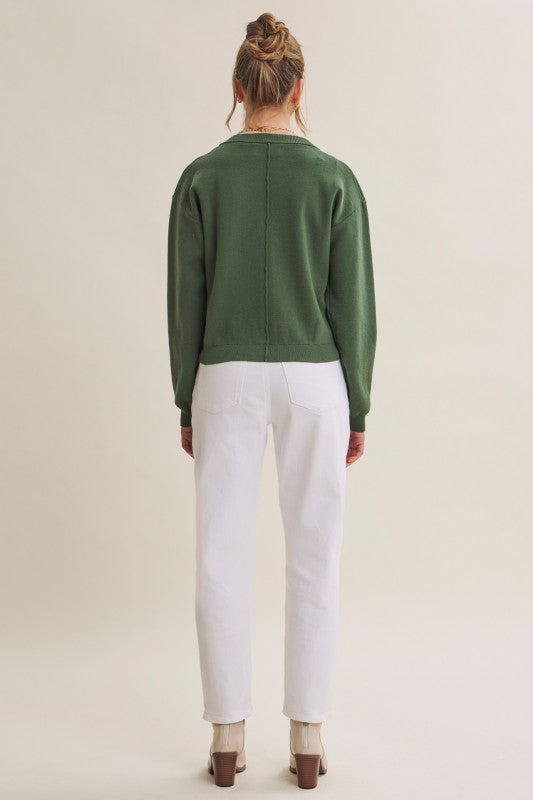 Forest Green Button Down Cardi