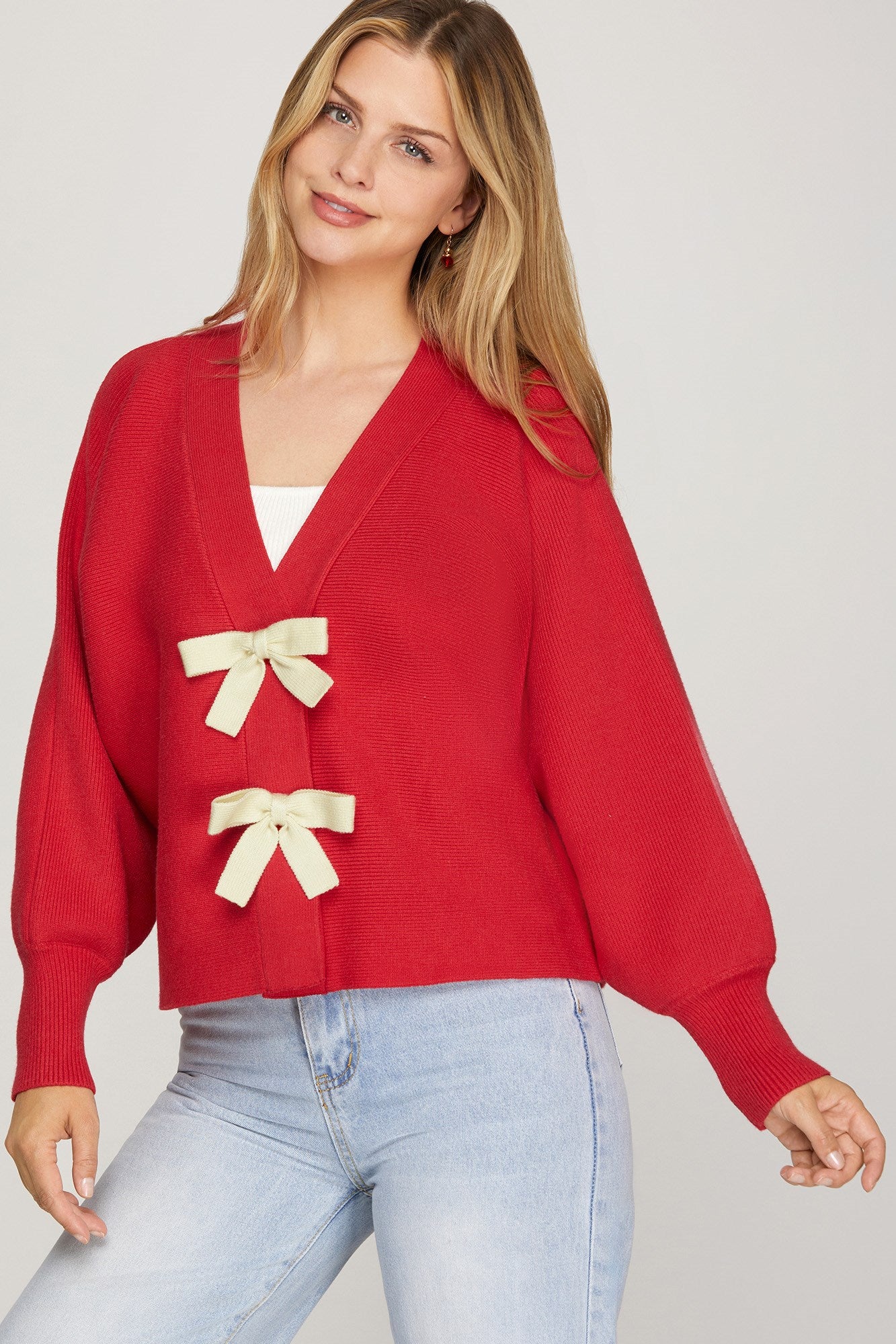 Red Bowed Sweater