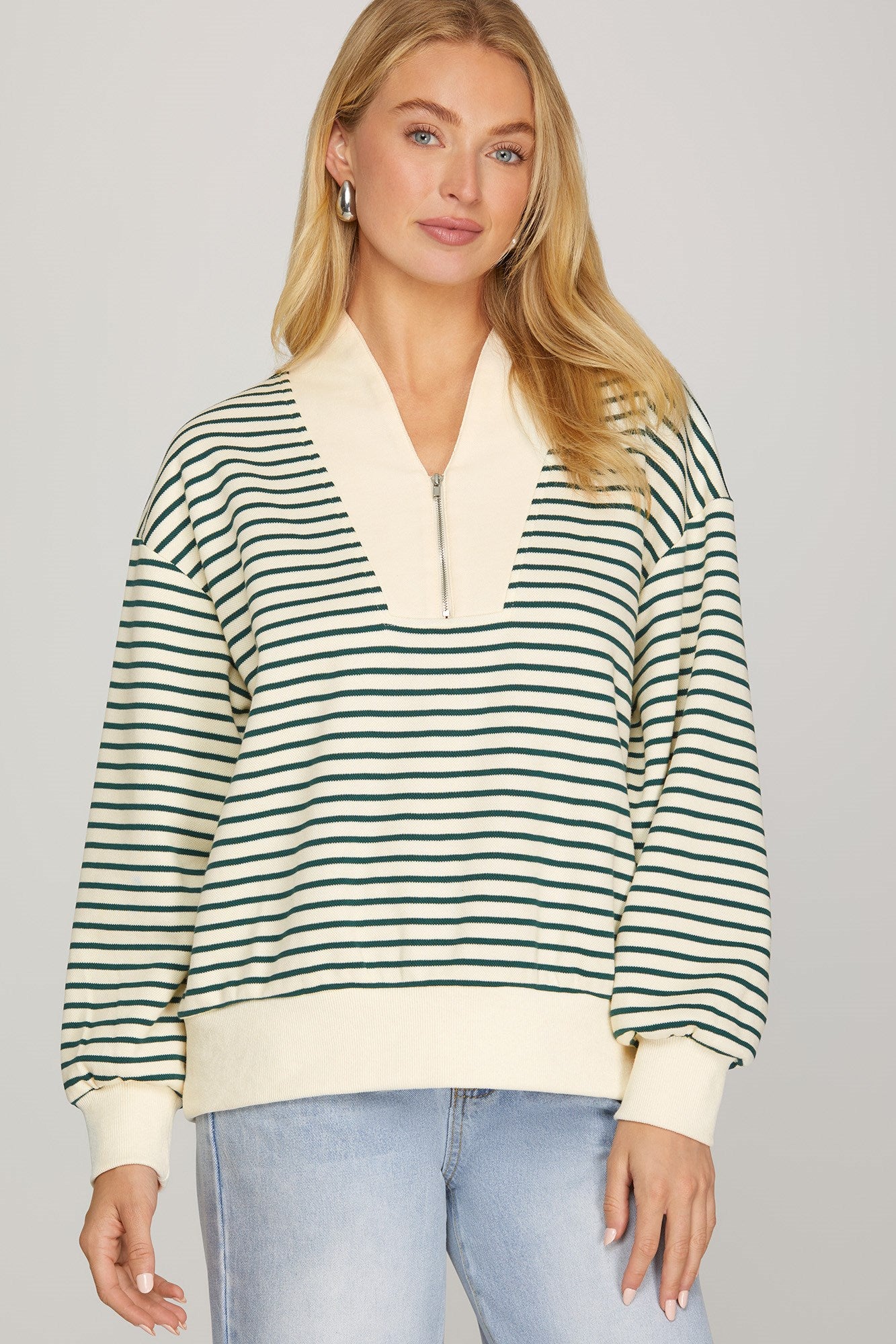 Sea Green Half Zip Sweatshirt