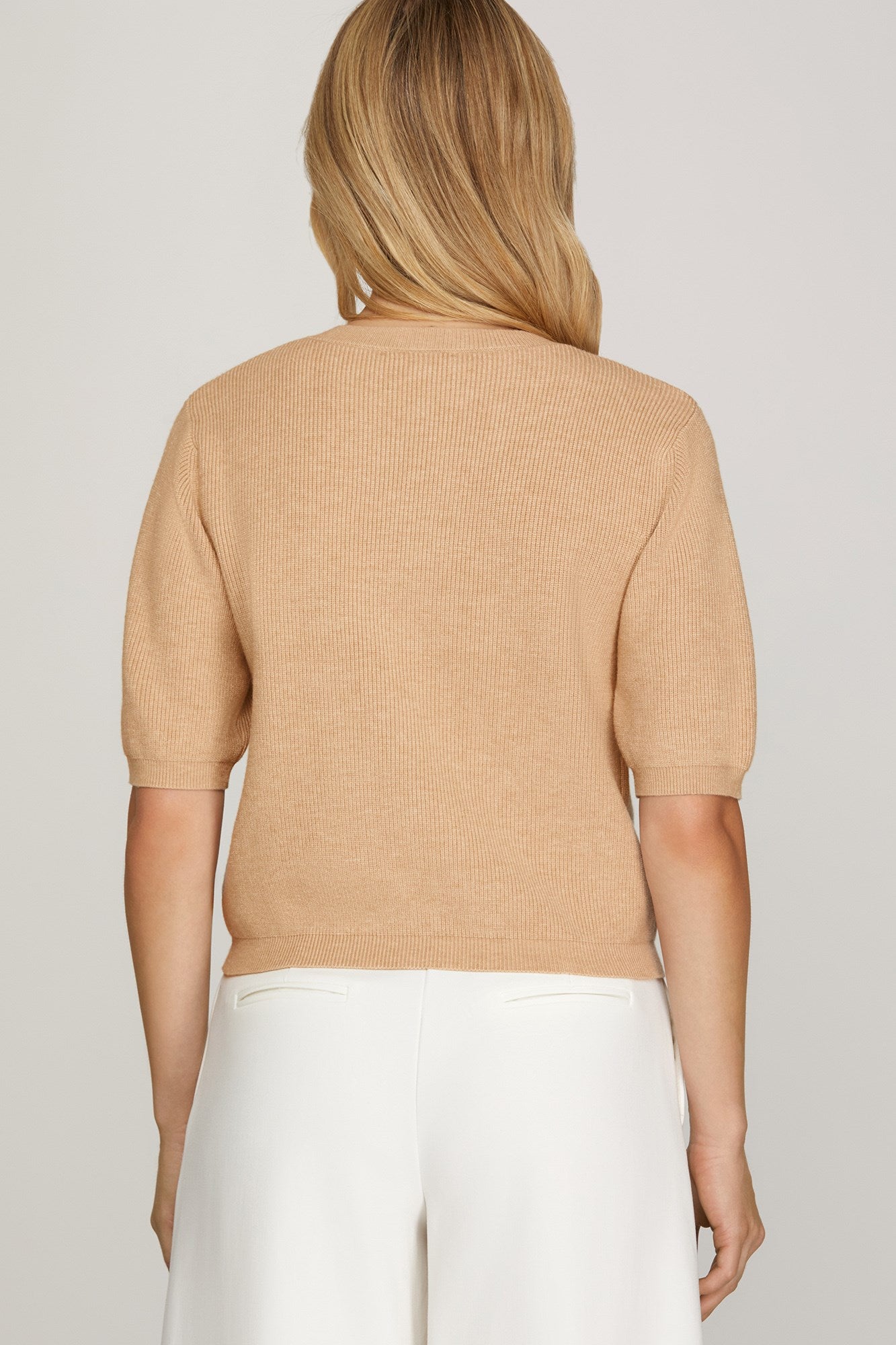 Lt Taupe Bow Cardi