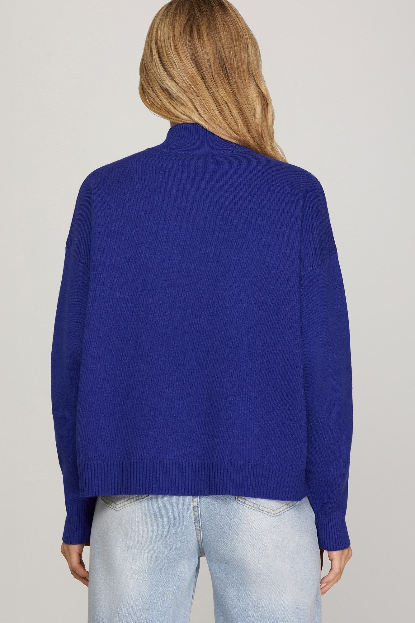 Royal Blue Half-Zip Sweater
