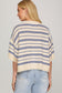 Blue Striped Short Sleeve Sweater