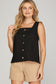 Black/Navy Chic Button Tank