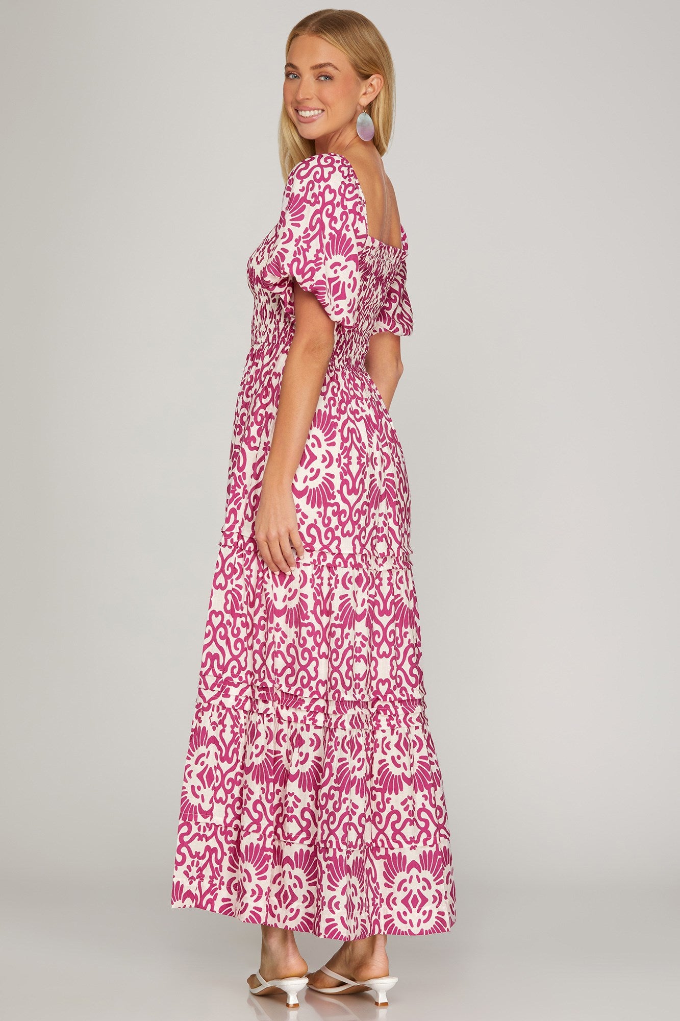 Fuchsia Print Maxi