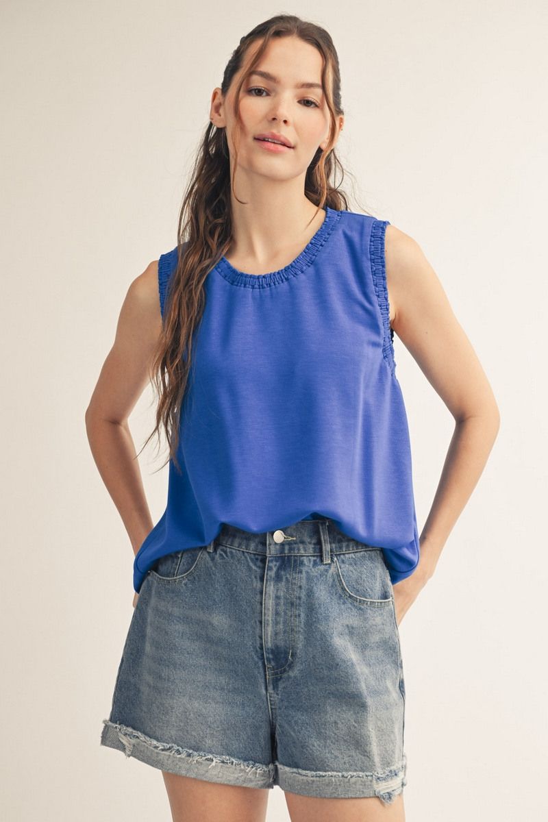 Smocked Edge Tank Hunter/Royal