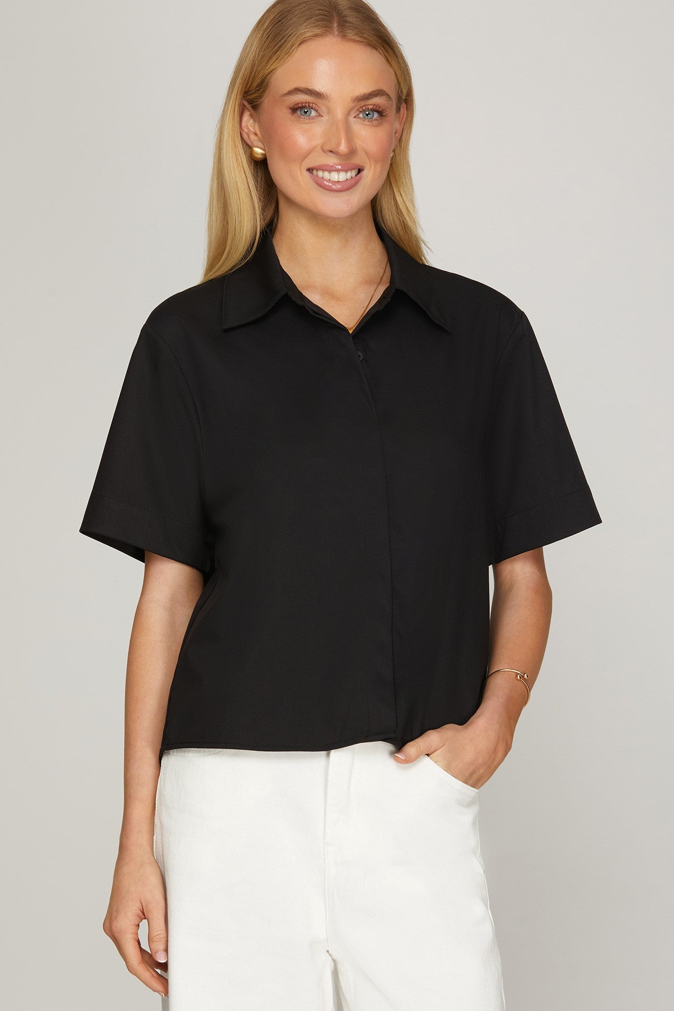 Black Button Down Essential