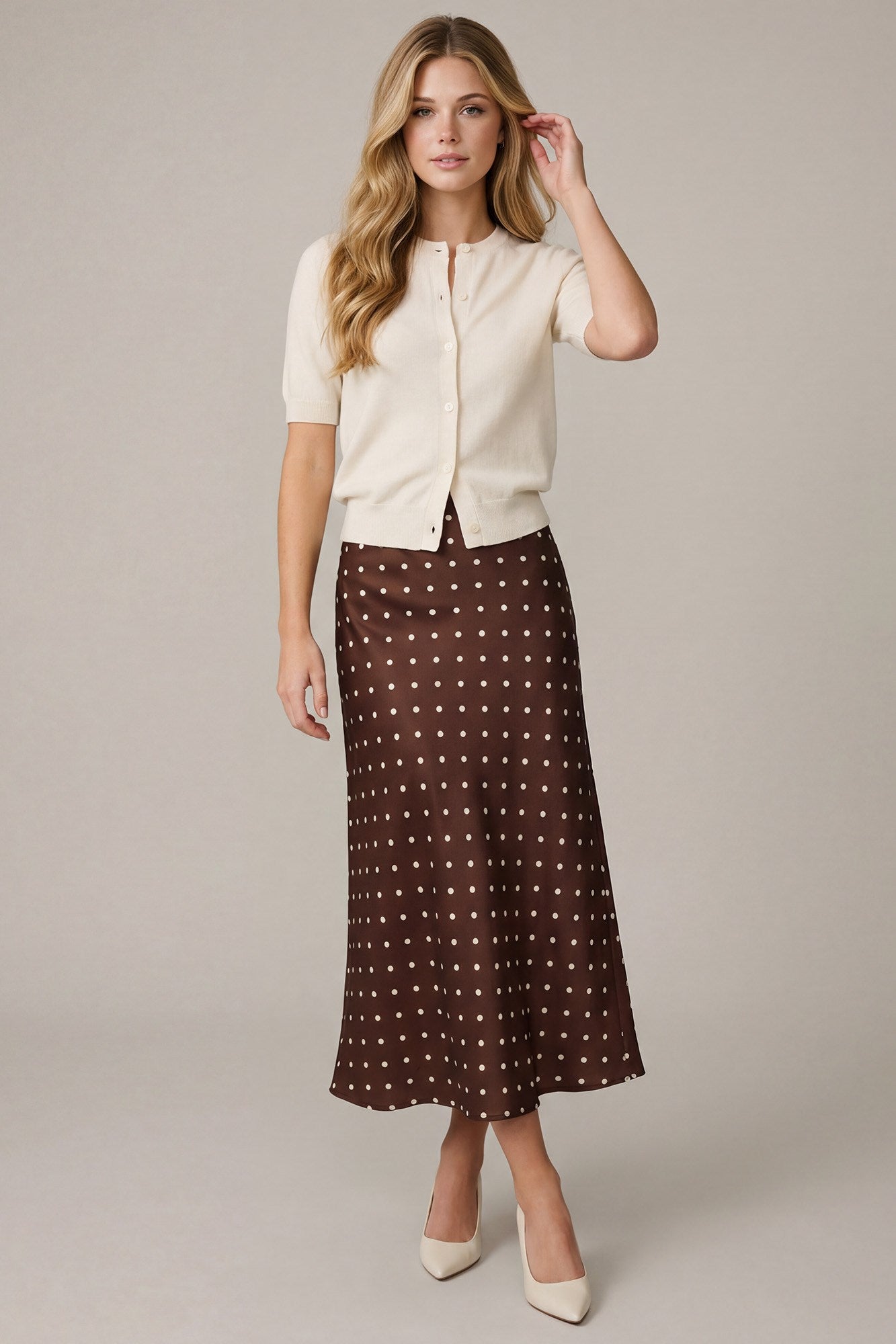 Plum Wine Polka Dot Skirt