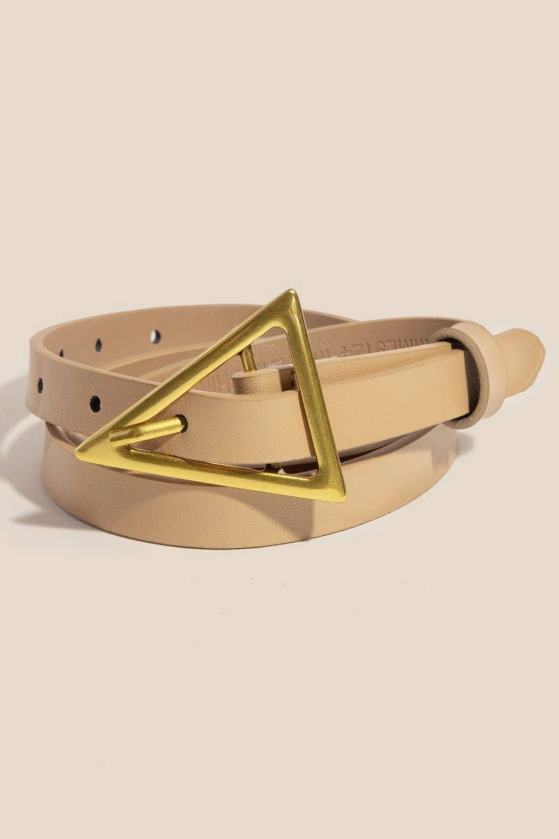 Triangle Buckle Leather Belt