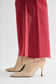 Red Ankle Straight Denim