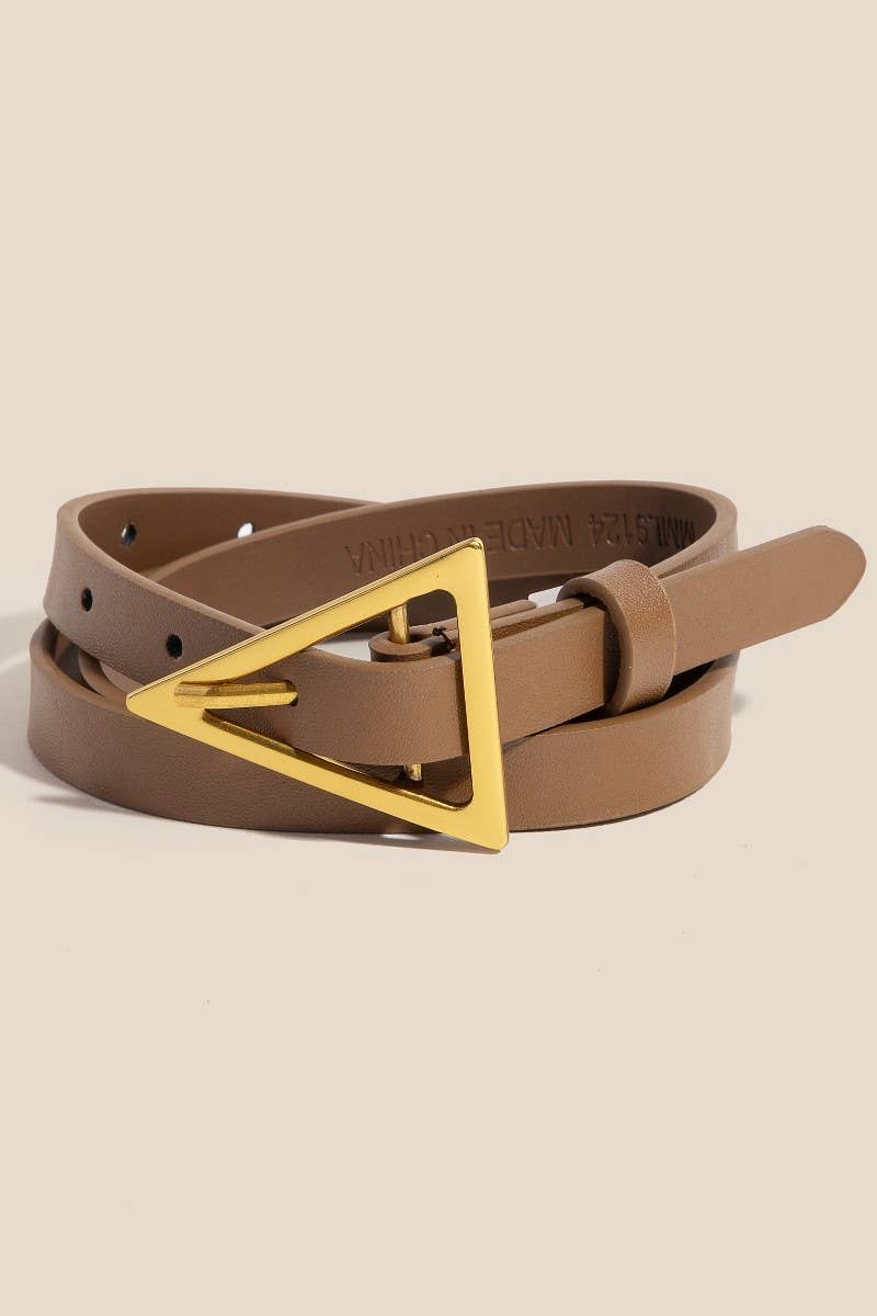 Triangle Buckle Leather Belt