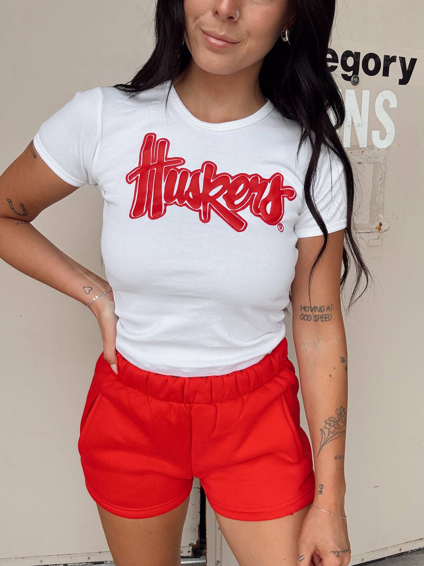 Huskers Puff Baby Tee