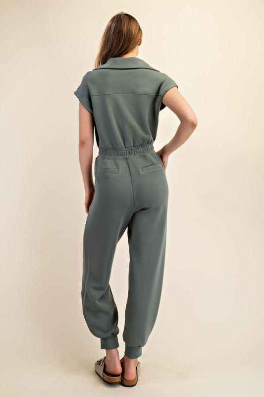 Sage Leaf Scuba Jumpsuit