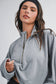 Grey Ribbed Quarter Zip