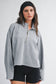 Grey Ribbed Quarter Zip