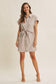 Taupe Striped Textured Dress