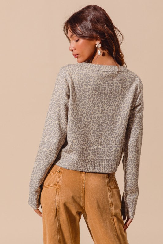 Vintage Oatmeal Leopard Top