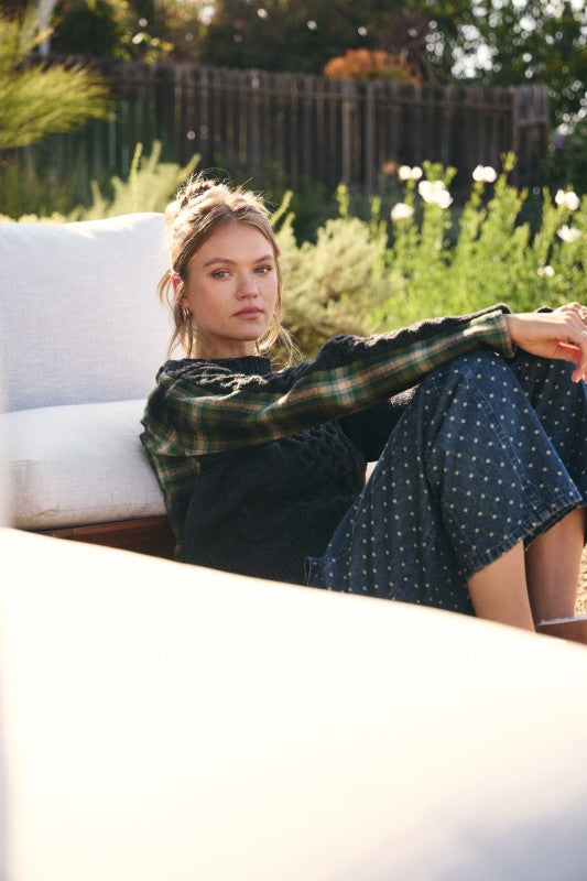 Charcoal Woodland Plaid Sweater