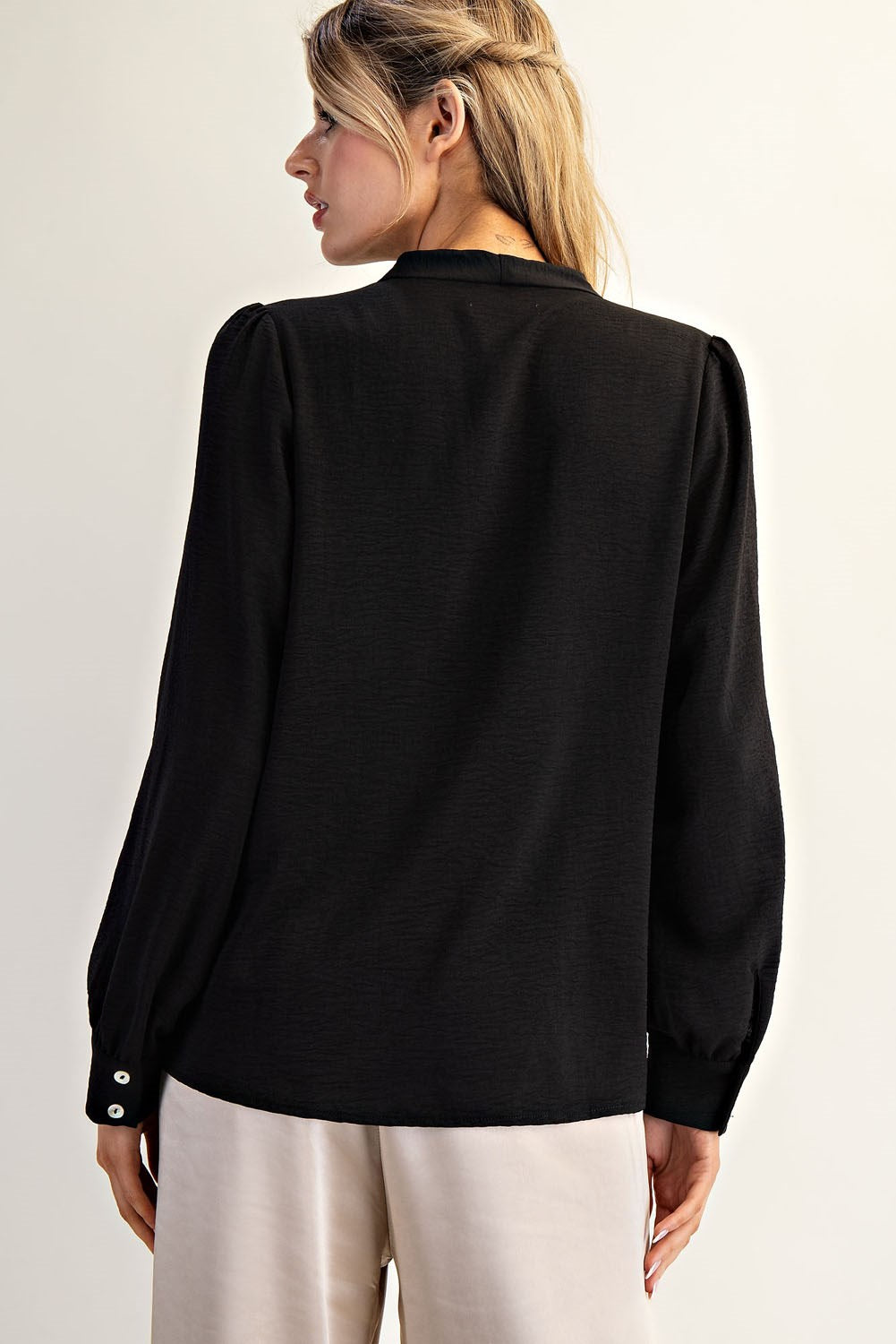 Black Cuffed VNeck