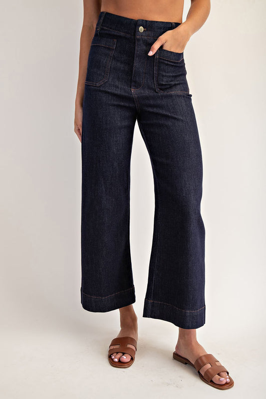 Dark Dress Denim Double Pockets