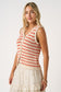 Coral/Natural Sweater Vest
