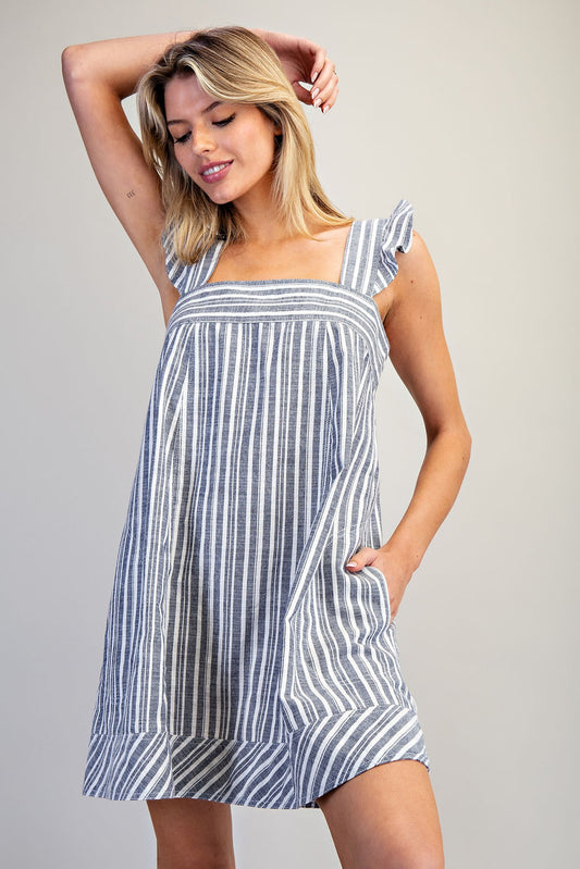 Ink Striped Mini Dress