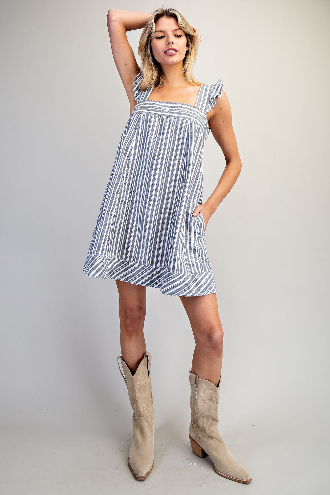 Ink Striped Mini Dress
