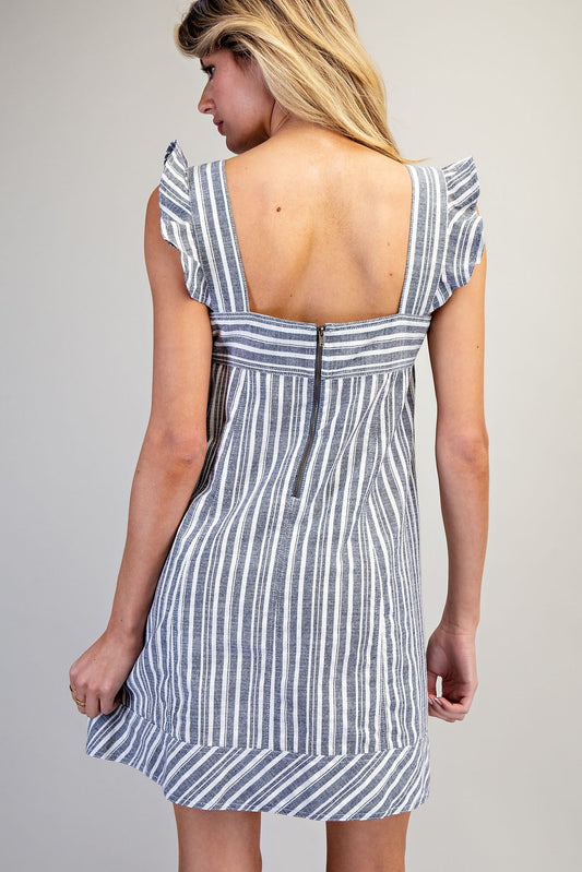 Ink Striped Mini Dress