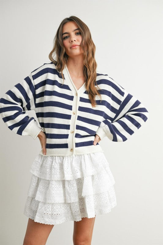 Timeless Navy Striped Cardi