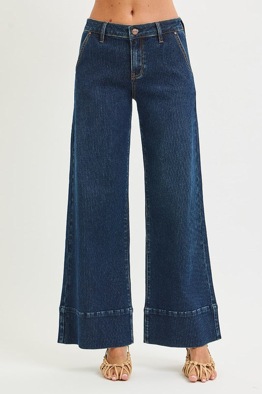 Corduroy Mid Rise Wide Leg