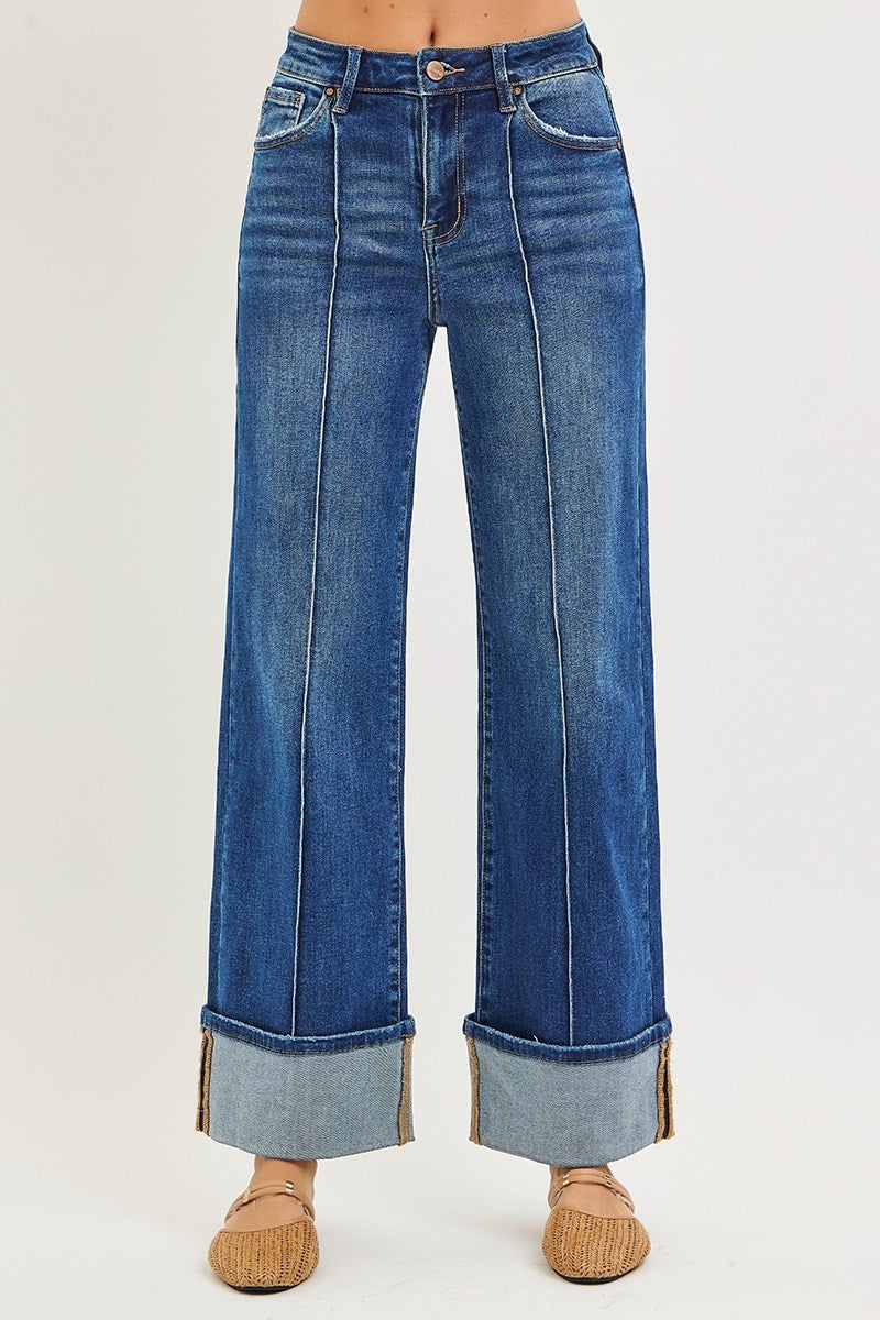 High Rise Lined Cuff Ana Denim
