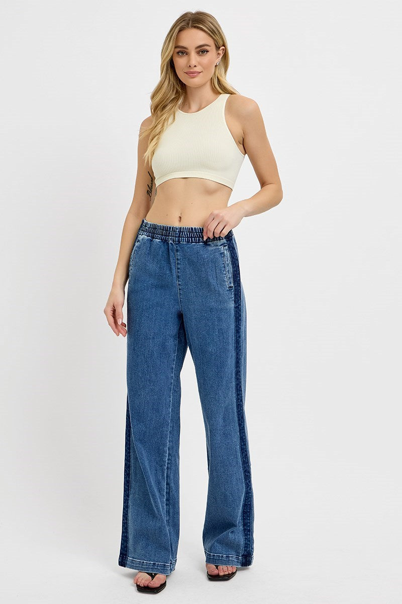 Elastic Waist Side Seam Risen