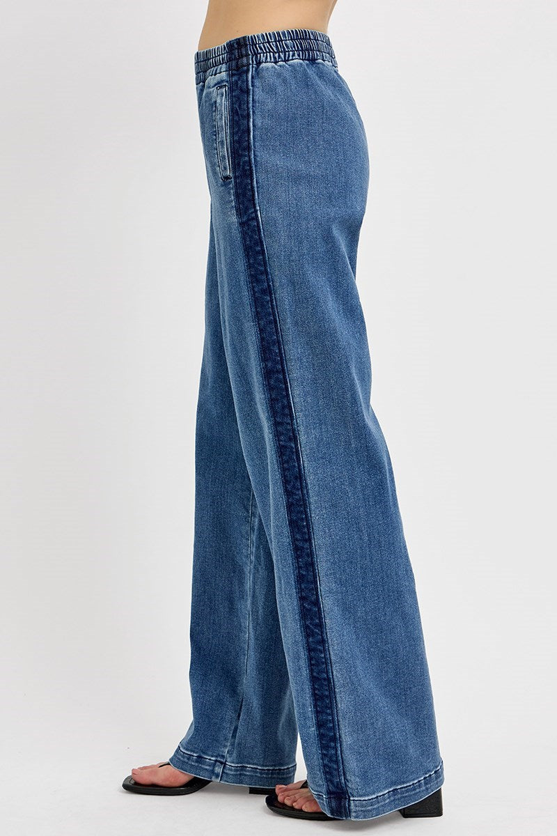 Elastic Waist Side Seam Risen