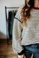 Ecru Red Striped Pullover
