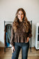Brown Leopard Smocked Top