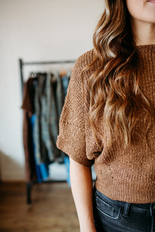 Cocoa/Hunter Green Dolman Sweater