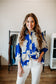 Royal Blue Floral Peplum