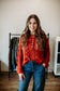 Brick Half Button Crochet Sweater