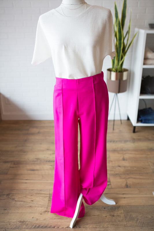Hot Pink Solid Pants