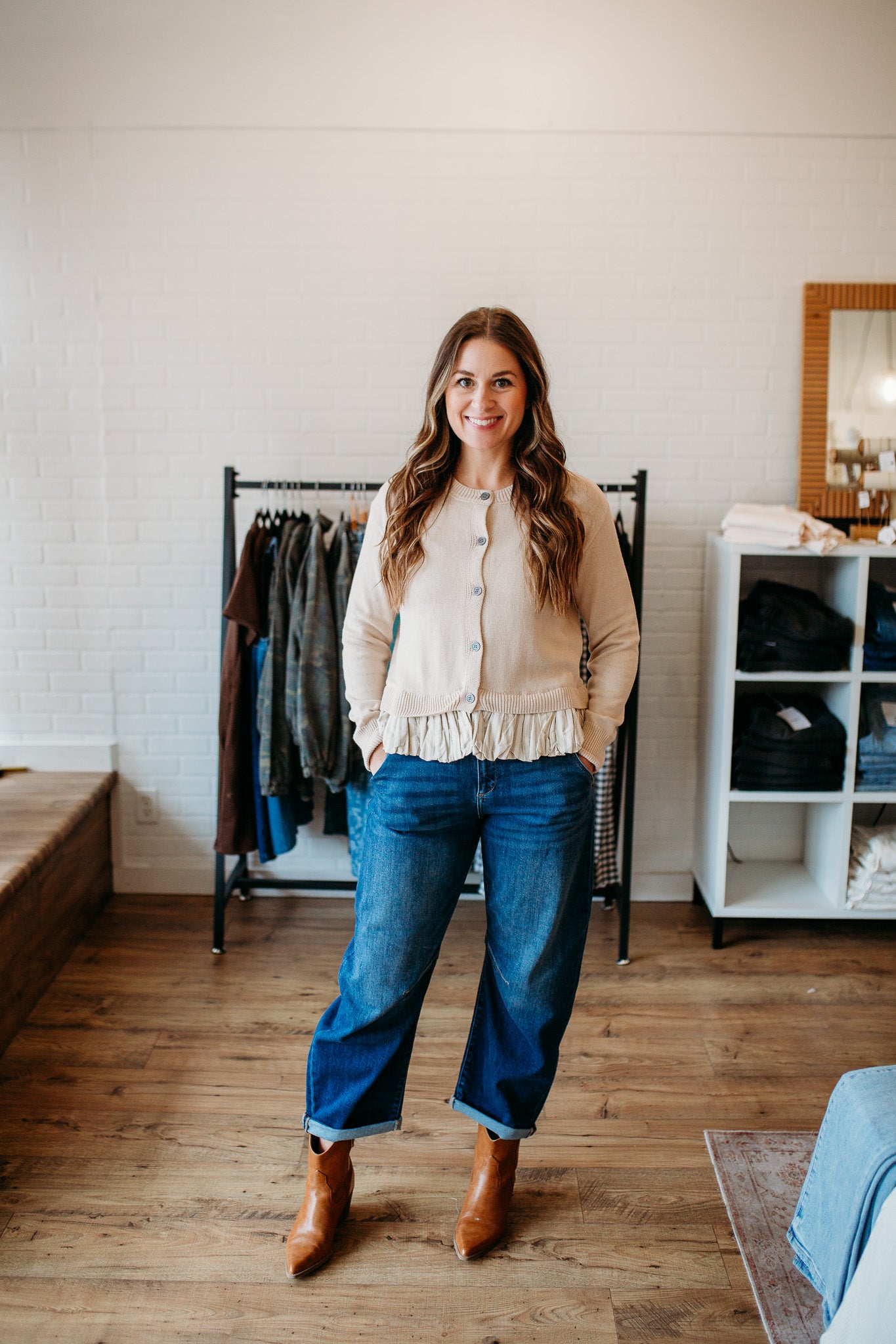 Almond Milk Ruffle Cardi
